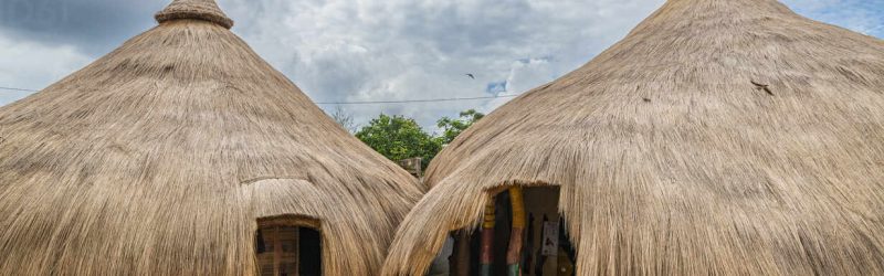 Traditional straw hut in the Lamido Palace, Ngaoundere, Adamawa region, Northern Cameroon, Africa